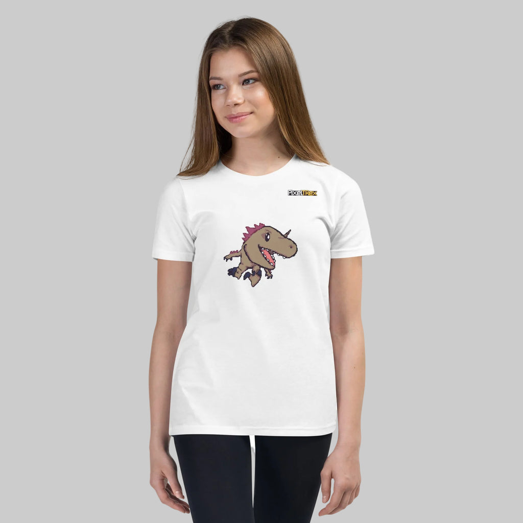 PixelTRex™ – Rap the Raptor Pixel Dinosaur Youth T-Shirt