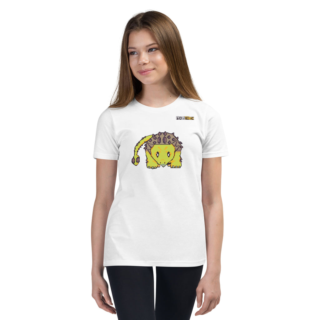 PixelTRex™ – Anky the Ankylosaurus Pixel Dinosaur Youth T-Shirt