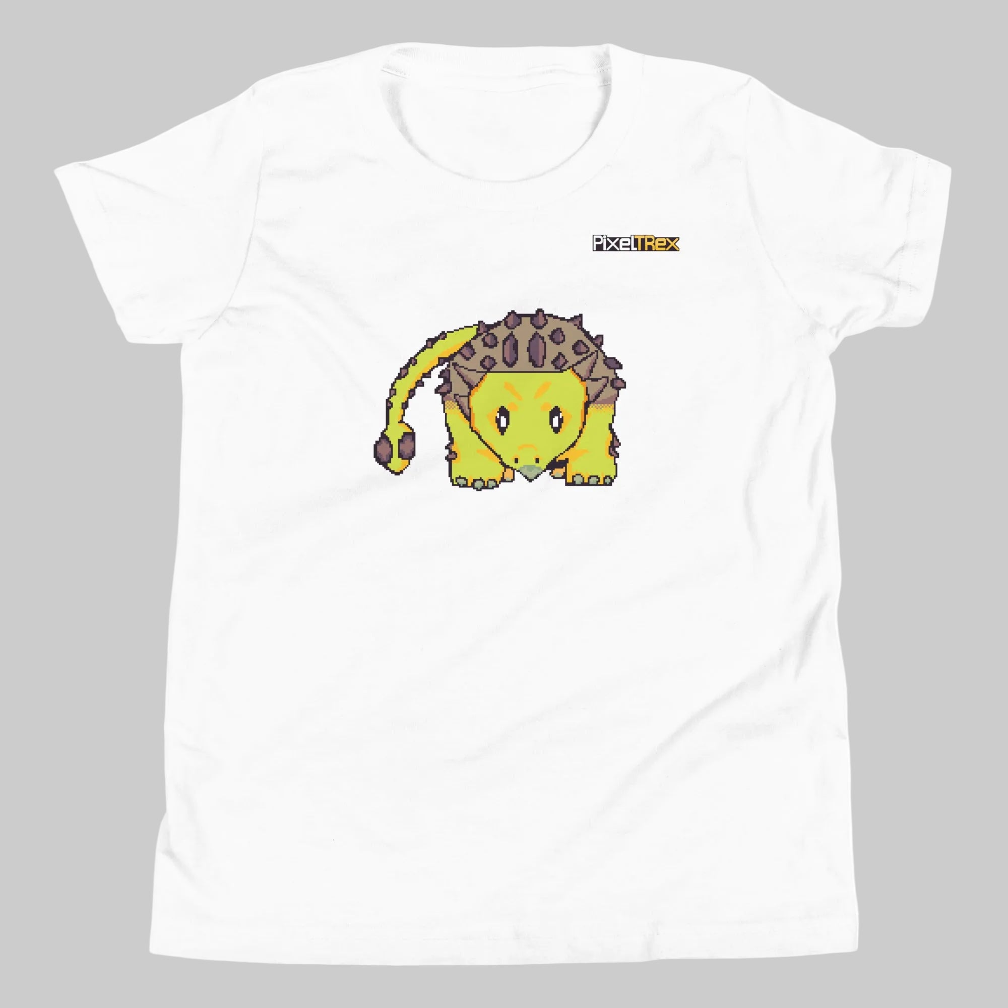 PixelTRex™ – Anky the Ankylosaurus Pixel Dinosaur Youth T-Shirt